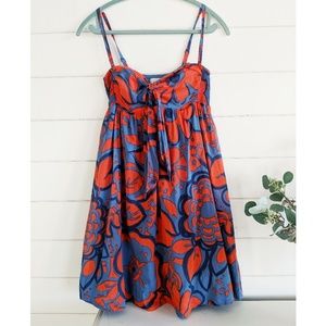 Anthropologie blue and orange dress